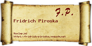 Fridrich Piroska névjegykártya